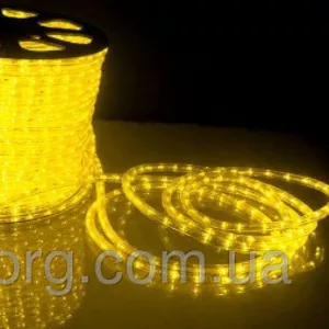 Светодиодный дюралайт LED-2W-100-240V (36 св. /м,  АС 220 В,  желтый)