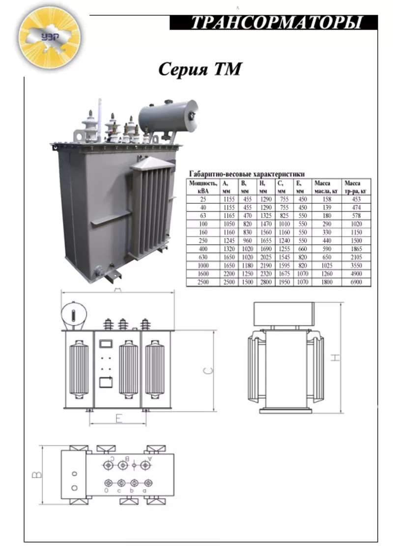 Трансформаторы ТМ,  ТМГ,  ТРМП,  ТРДП,  ТМН (производство)