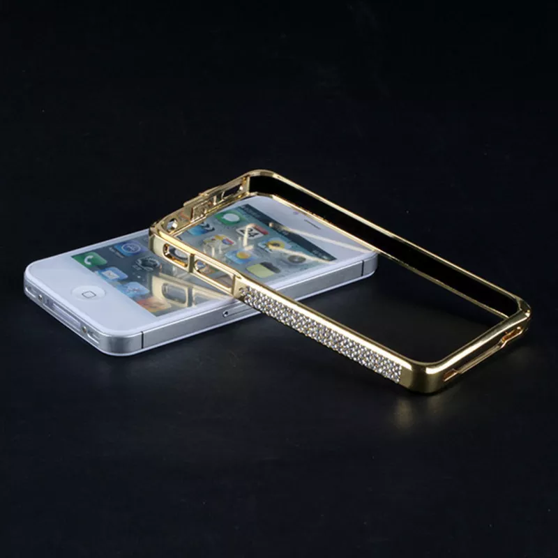 металлический бампер со стразами камнями iPhone 4 4s Swarovski 3