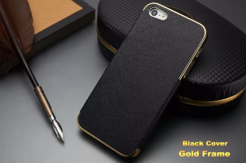 золотистый чехол OYO Gold кожа PU с велюром для iPhone 5 5S SE 2